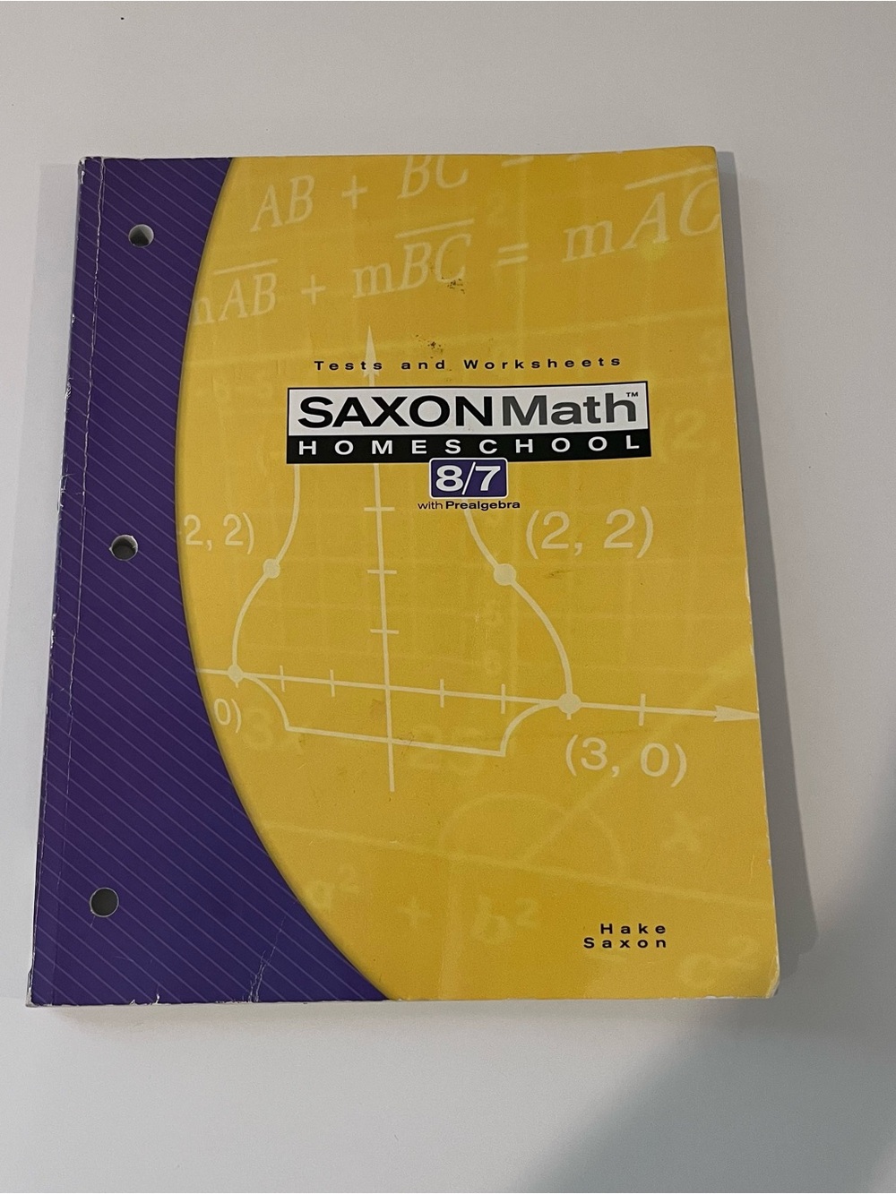 Saxon Math Homeschool 8/7 Prealgebra Workbook tests and worksheets